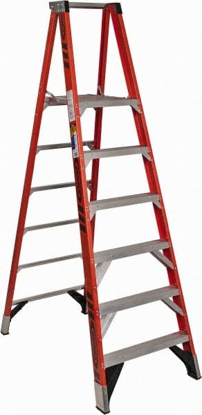 Werner P7406 6 Step Fiberglass Ladder Platform: 375 lb Capacity, 15" Wide, 14.6" Deep 