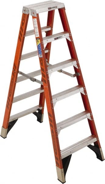 Werner T7406 5-Step Ladder: Fiberglass, Type IAA, 6 OAH 