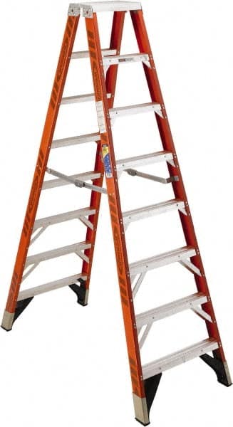 Werner T7408 7-Step Ladder: Fiberglass, Type IAA, 8 OAH 