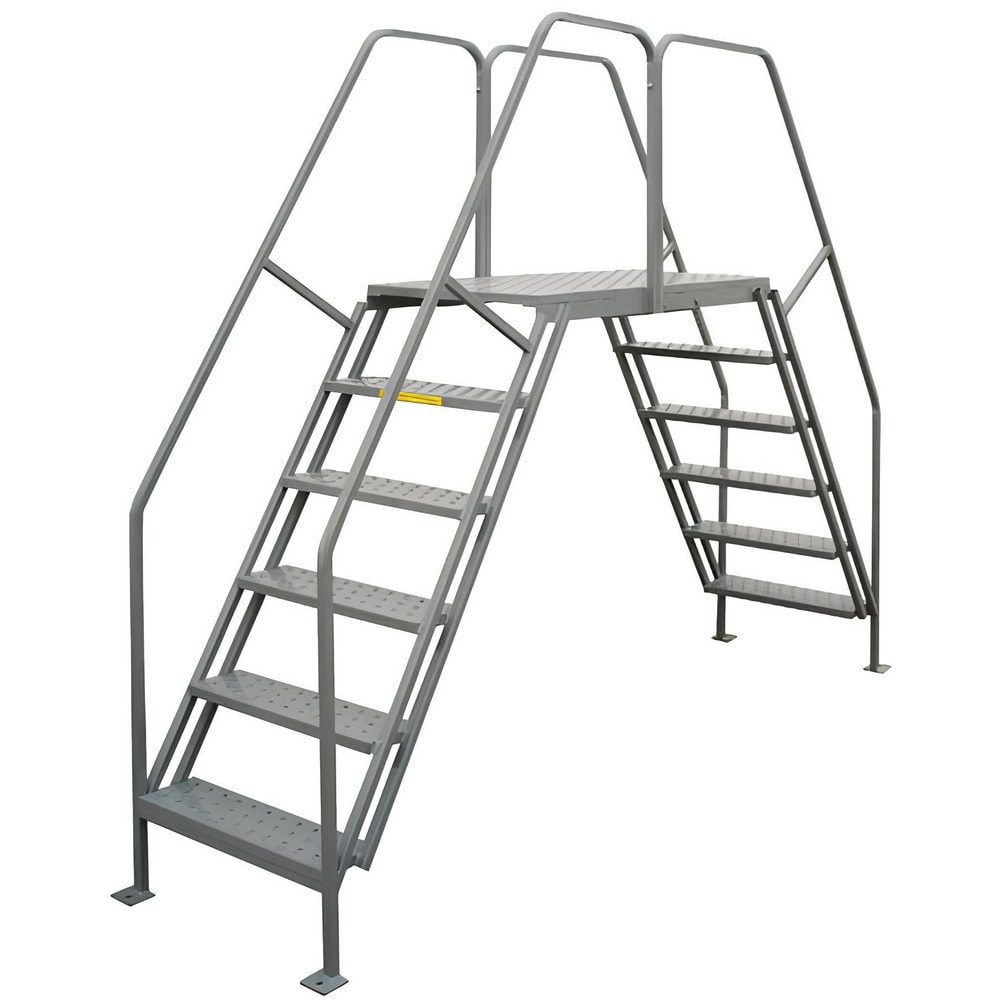 PW Platforms - 4-Step Steel Crossover Bridge: 500 lb Capacity, 24 ...