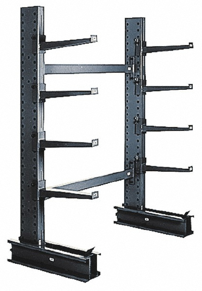 Single-Sided Cantilever Rack Starter: 33" Wide, 24" Deep, 96" High - 5300.000 lb Capacity, With Lip