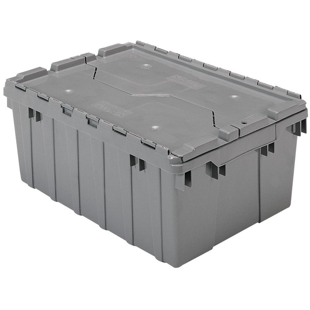 AKRO-MILS 39085 Polyethylene Attached-Lid Storage Tote: 35 lb Capacity 