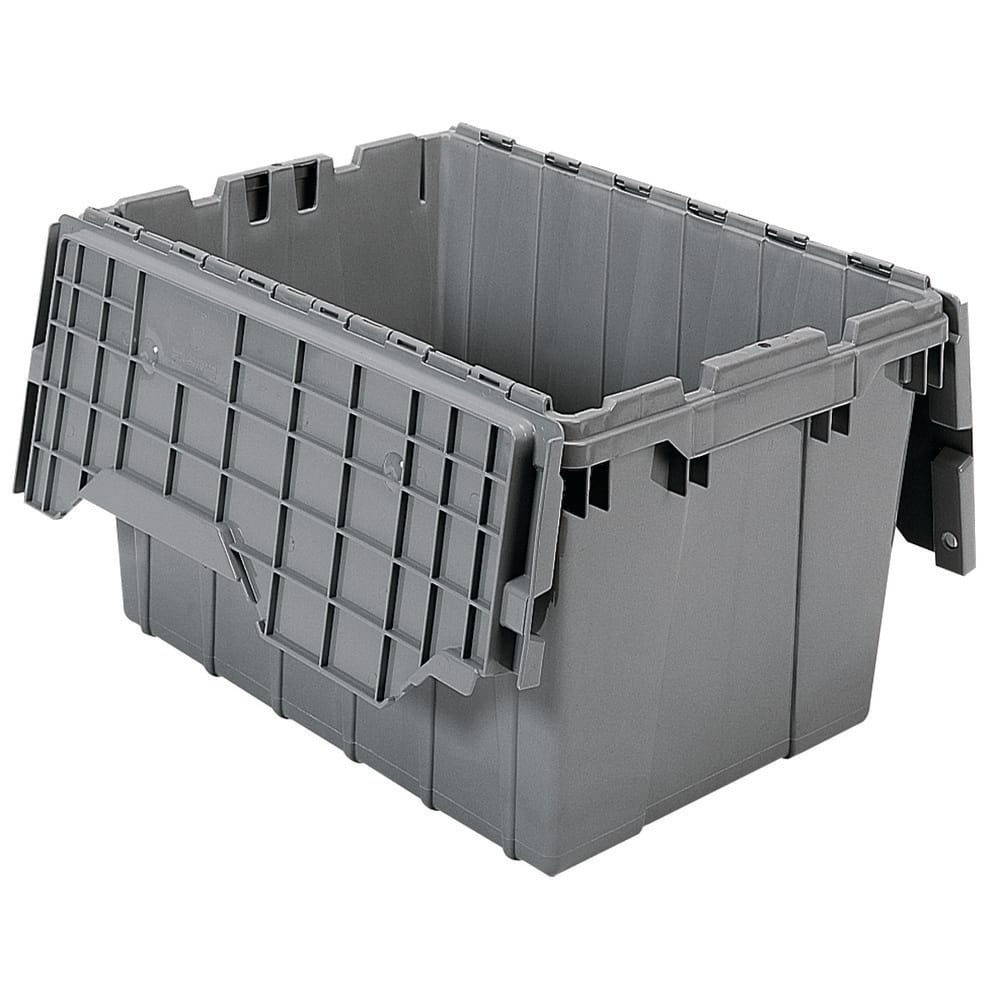 AKRO-MILS 39120 Polyethylene Attached-Lid Storage Tote: 65 lb Capacity 