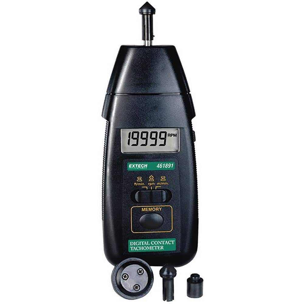 Extech 461891 Accurate up to 0.05%, 0.1 RPM Resolution, Contact Tachometer 