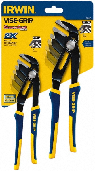 Plier Set: 2 Pc, Groove Joint Pliers - Comes in Case