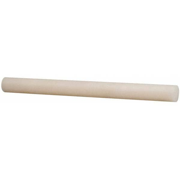 Made in USA 5505372 Plastic Rod: Polyvinylidene Fluoride & Kynar, 2 Long, 1" Dia, Natural Image