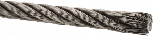 3/8" Diam, Aircraft Cable, Priced 1' Increments, 1,000' Total Coil Length