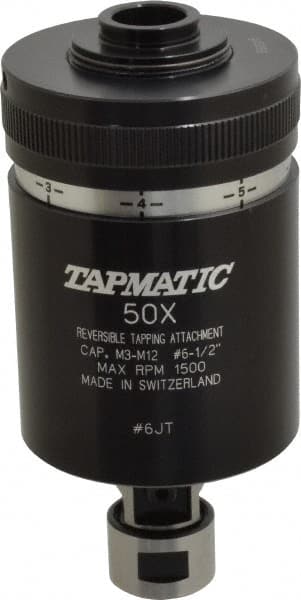 Tapmatic 10506 Model 50X, No. 6 Min Tap Capacity, 1/2 Inch Max Mild Steel Tap Capacity, JT6 Mount Tapping Head 