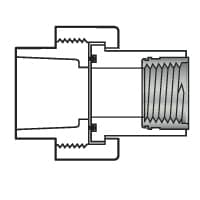 Value Collection 899-020BR 2" PVC Plastic Pipe Union with EPDM O-Ring Image