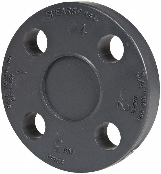 PROSOURCE 3/4" Pipe, 37/8" OD, PVC Blind Pipe Flange 89493092