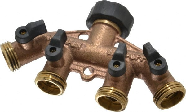 Midwest Control GHC4 Garden Hose Coupler: Female Swivel Nut to Male Hose, 3/4" GHT, Brass 