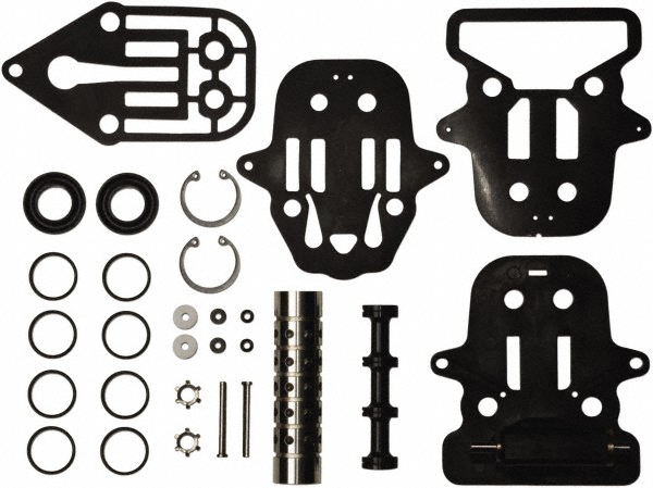 Diaphragm Pump Air Section Repair Kit: Buna-N, Includes Bumper, Gasket, O-Rings, Pilot Valve Body, Plunger Actuator, Plunger Bushing, Retainer Ring, Shaft Seal & Sleeve & Spool Set, Use with HDB2 & HDF2 - For Use with Diaphragm Pumps