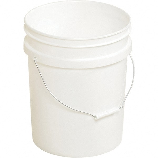 Buckets & Pails; Capacity: 5 gal (US); Body Material: Plastic; Style: Single Pail; Shape: Round; Color: White; Handle: Yes; Lid: No Lid; For Use With: Storage; Shipping; Handle Material: Steel; Height (mm): 11.9375 in; Container Size Compatibility (Gal.):
