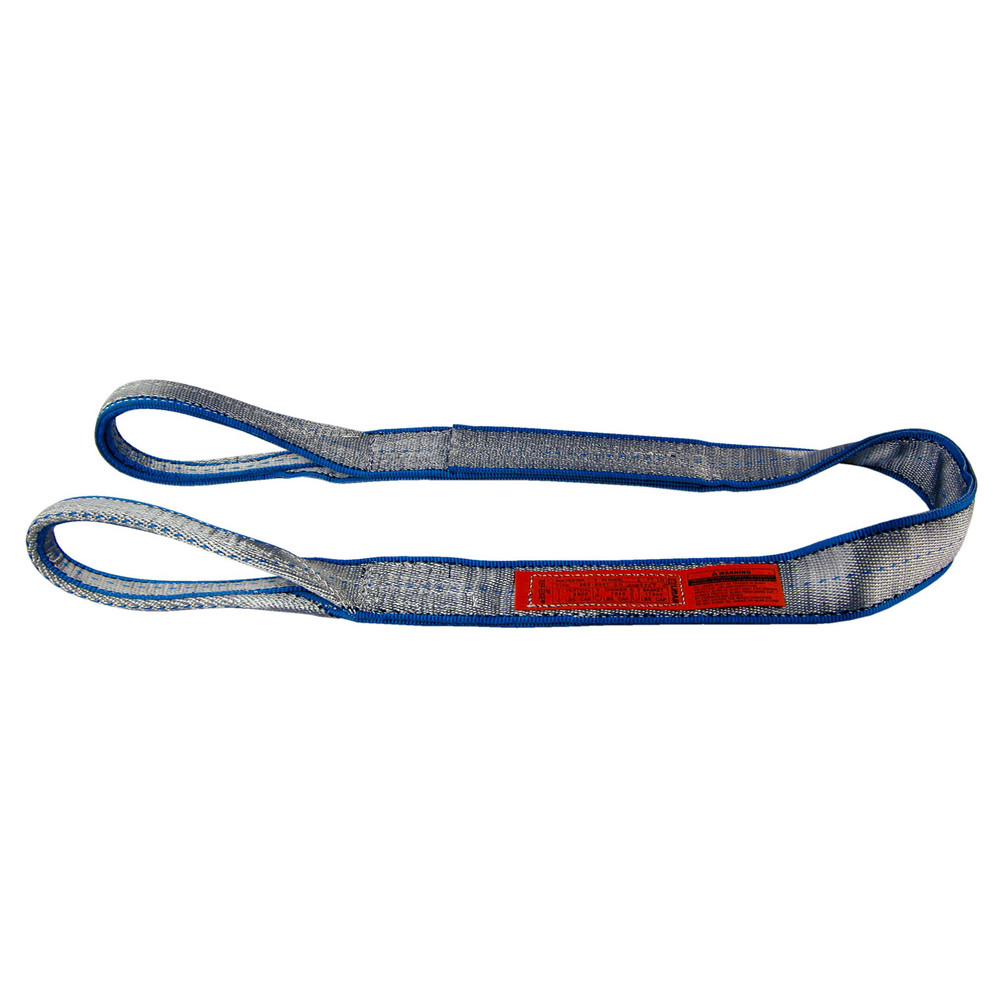 Flat Eye & Eye, Type 3 Web Sling: 16' Long, 6" Wide, 9600 lb Vertical Capacity, Polyester - 7700 lb Choker Capacity, 19200 lb Basket Capacity