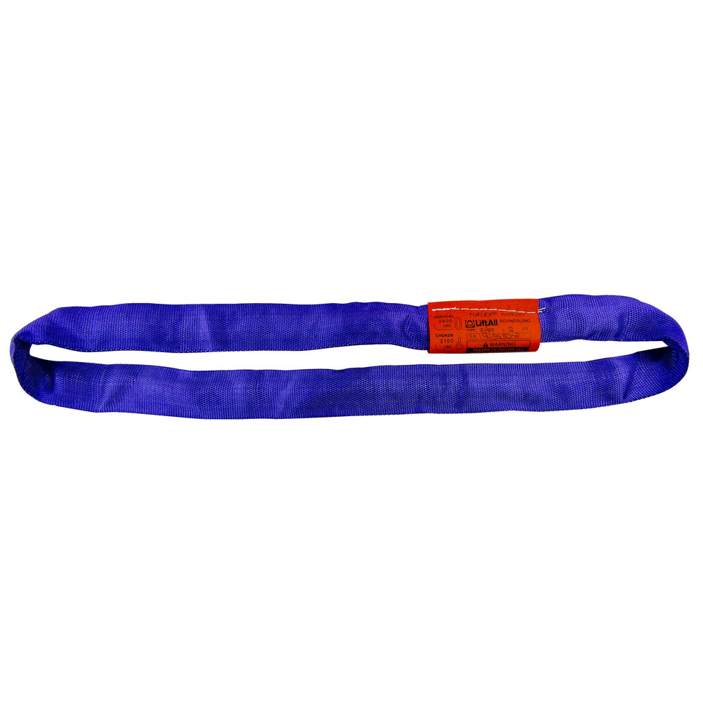 Endless Round Sling: 5' Long, 2600 lb Vertical Capacity, 2100 lb Choker Capacity - Polyester, Purple