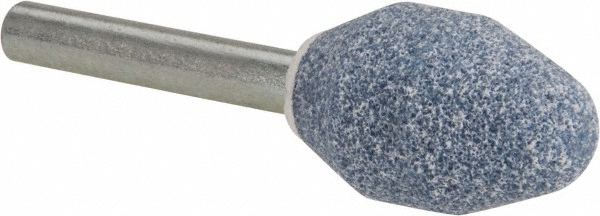 Mounted Point: 1-1/8" Thick, 1/4" Shank Dia, A6, 60 Grit, Medium