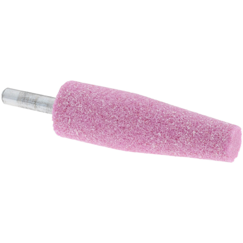 Mounted Point 21/2" Thick, 1/4" Shank Dia, A1, 60 Grit, Medium Pink