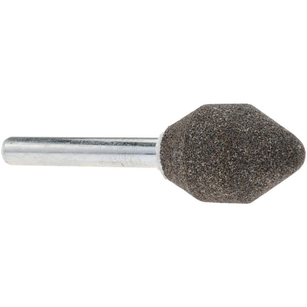 Mounted Point: 1-1/8" Thick, 1/4" Shank Dia, A6, 60 Grit, Medium