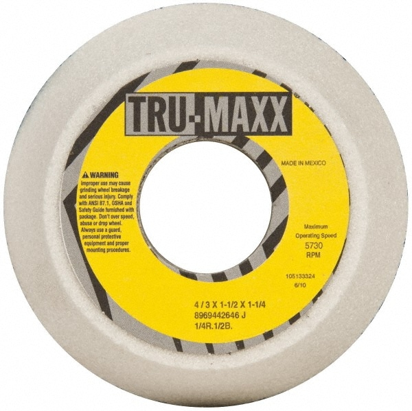 Tru-Maxx 66253269560 Tool & Cutting Grinding Wheel: 4" Dia, 46 Grit, J Hardness, Type 11 Image