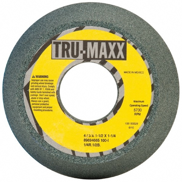 Tru-Maxx 66253269791 Tool & Cutting Grinding Wheel: 4" Dia, 100 Grit, I Hardness, Type 11 Image