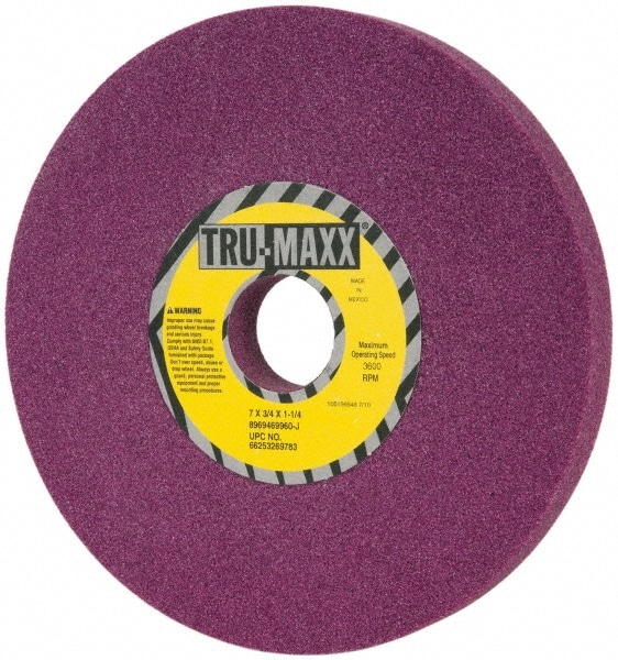 Tru-Maxx 66253269783 Surface Grinding Wheel: 7" Dia, 3/4" Thick, 1-1/4" Hole, 60 Grit, J Hardness Image