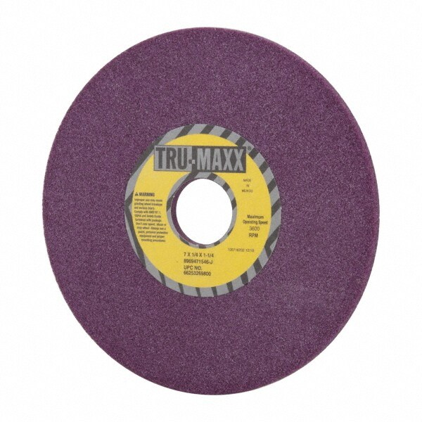 Tru-Maxx 66253269800 Surface Grinding Wheel: 7" Dia, 1/4" Thick, 1-1/4" Hole, 46 Grit, J Hardness Image