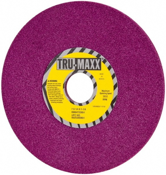 Tru-Maxx 66253269801 Surface Grinding Wheel: 7" Dia, 1/4" Thick, 1-1/4" Hole, 60 Grit, I Hardness Image