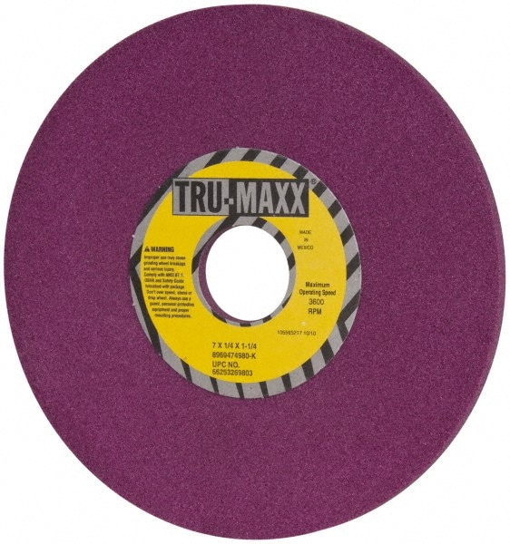 Tru-Maxx 66253269803 Surface Grinding Wheel: 7" Dia, 1/4" Thick, 1-1/4" Hole, 80 Grit, K Hardness Image