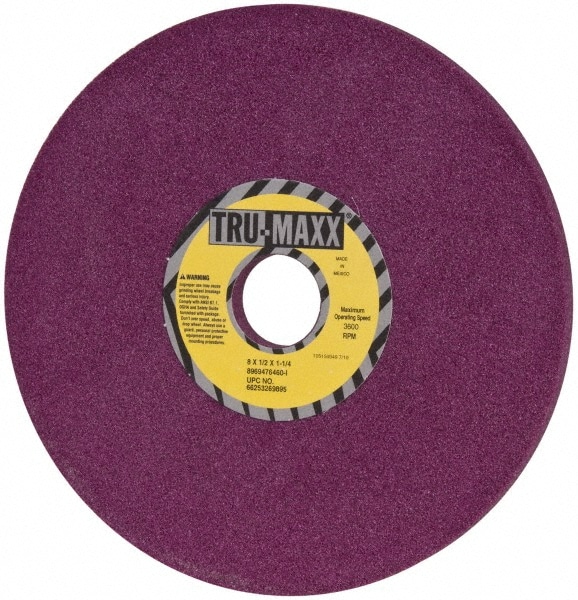 Tru-Maxx 66253269895 Surface Grinding Wheel: 8" Dia, 1/2" Thick, 1-1/4" Hole, 60 Grit, I Hardness Image