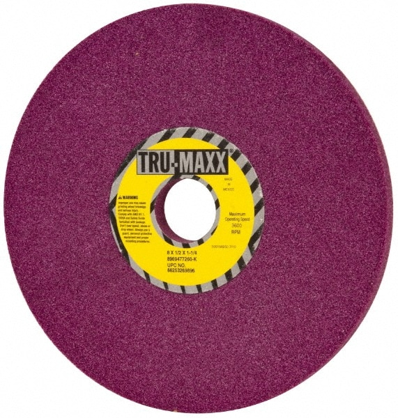 Tru-Maxx 66253269896 Surface Grinding Wheel: 8" Dia, 1/2" Thick, 1-1/4" Hole, 60 Grit, K Hardness Image