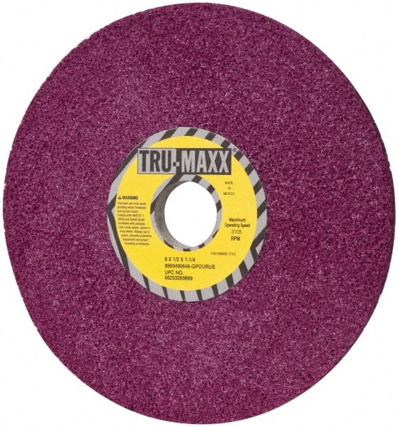 Tru-Maxx 66253269899 Surface Grinding Wheel: 8" Dia, 1/2" Thick, 1-1/4" Hole, 46 Grit, G Hardness Image