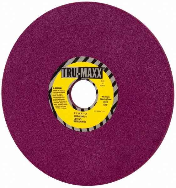 Tru-Maxx 66253269928 Surface Grinding Wheel: 8" Dia, 1/4" Thick, 1-1/4" Hole, 80 Grit, J Hardness Image