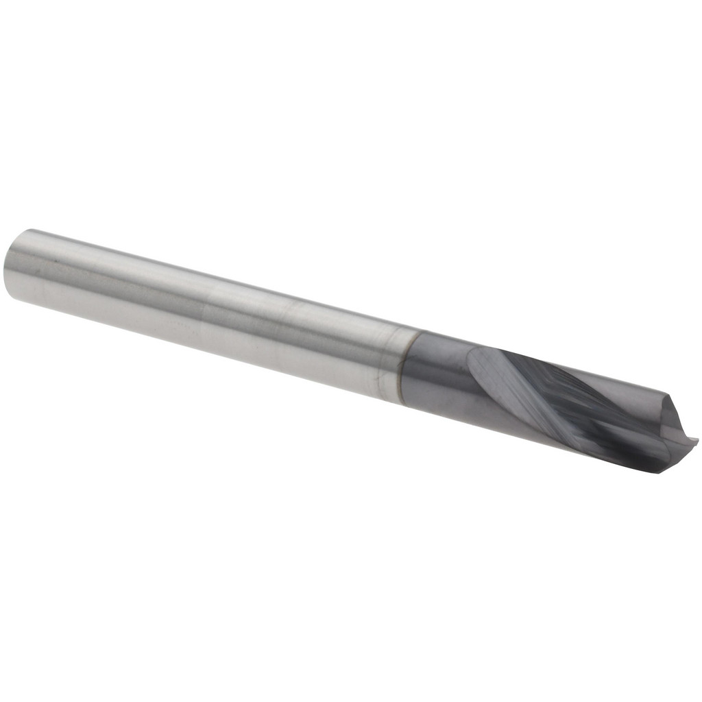 Harvey Tool Spotting Drill: 1/4" Dia, 120 deg, 2-1/2" OAL, Solid Carbide - 3/4" Flute Length, 1/4" Shank Dia, AlTiN Finish, Right Hand Cut
