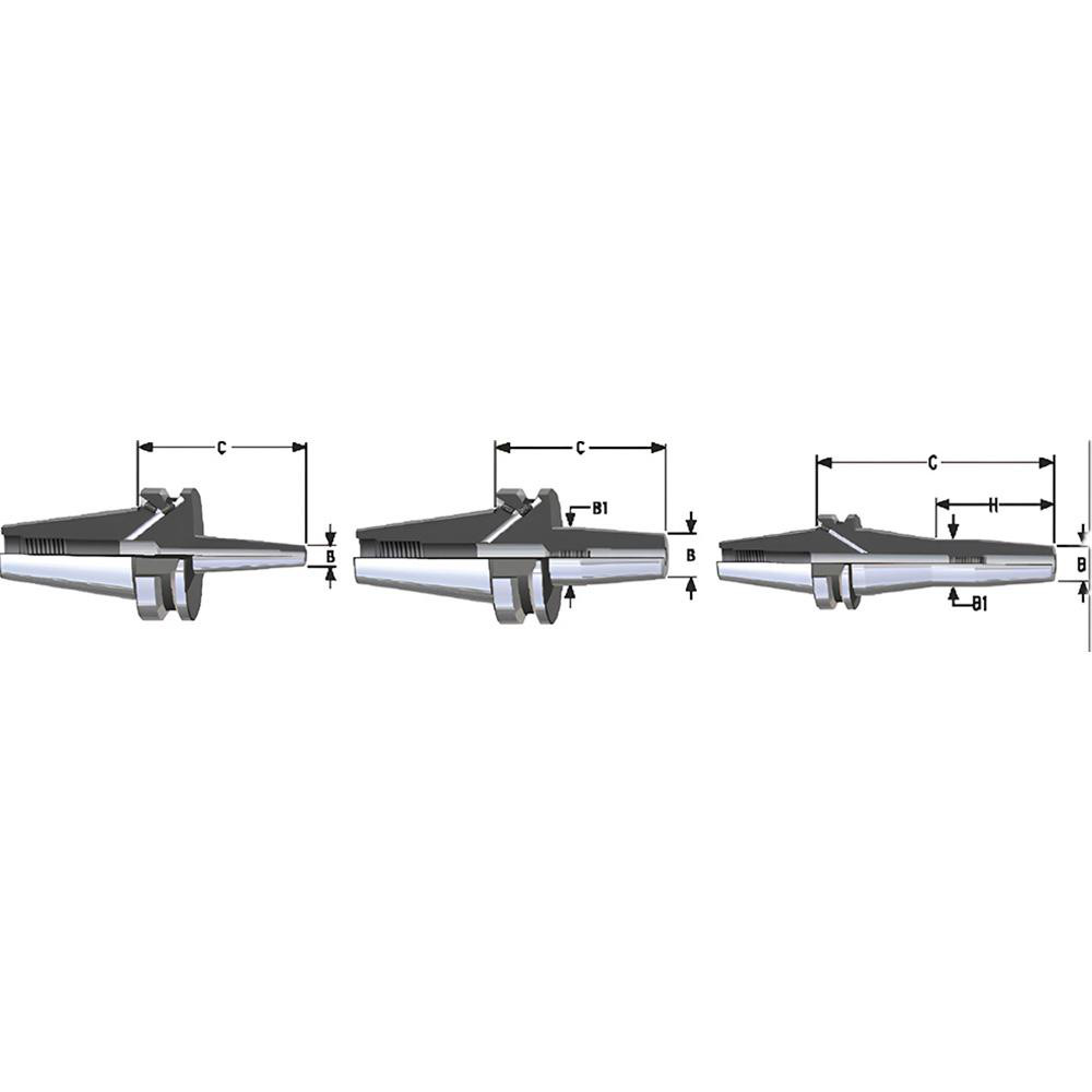 Parlec ShrinkFit Tool Holder & Adapter BT40 Taper Shank, 0.5" Hole
