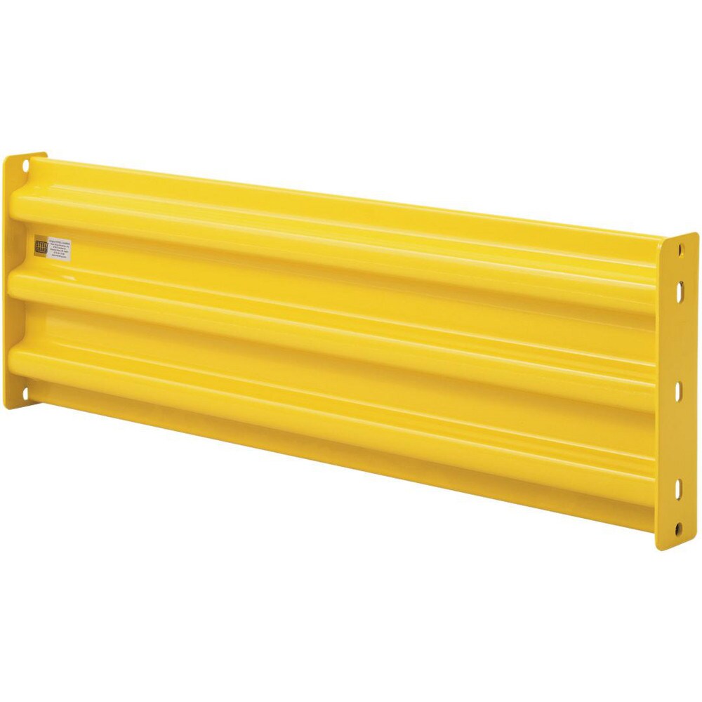 Heavy-Duty Guard Rail: Yellow, Powder Coated, Steel