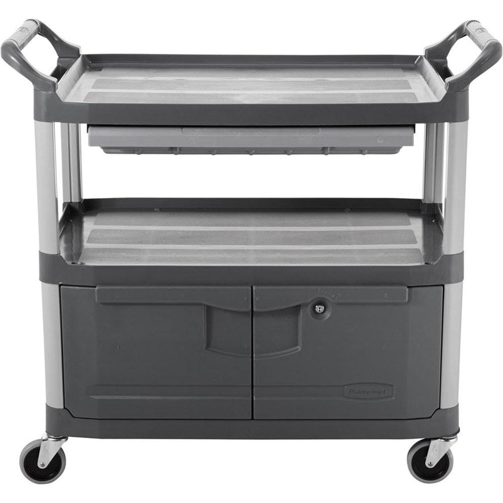 Rubbermaid - Instrument Utility Cart: Plastic, Gray - 89758742