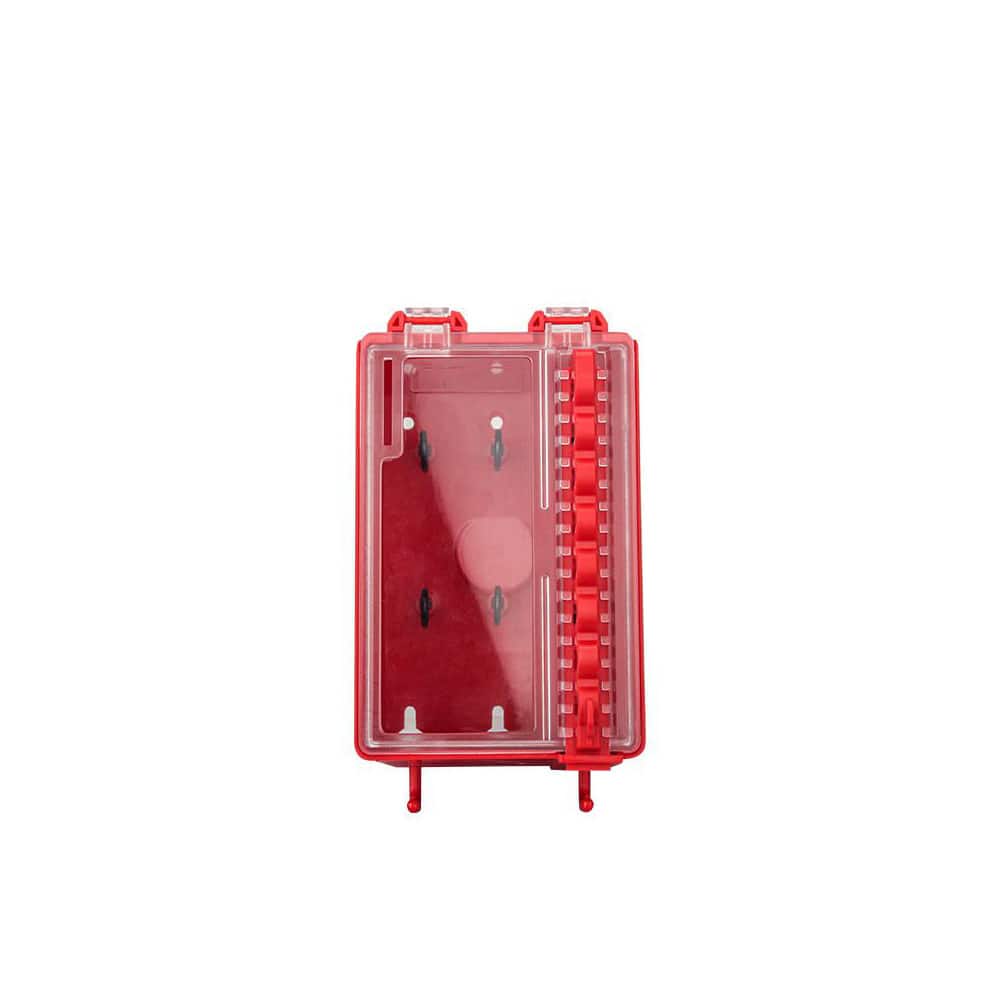 Group Lockout Boxes; Portable/Wall Mount: Portable & Wall Mount ; Legend: Lock Box ; Maximum Number of Padlocks: 8 ; Color: Red ; Box Material: Plastic ; Overall Height: 7in