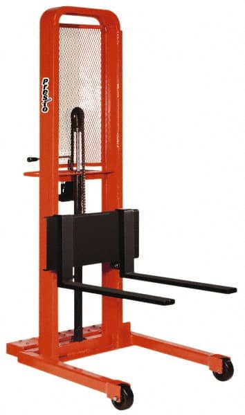 Presto Lifts M866-2000 2,000 Lb Capacity, 64" Lift Height, Adjustable Forks Base - Straddle Manually Operated Lift 