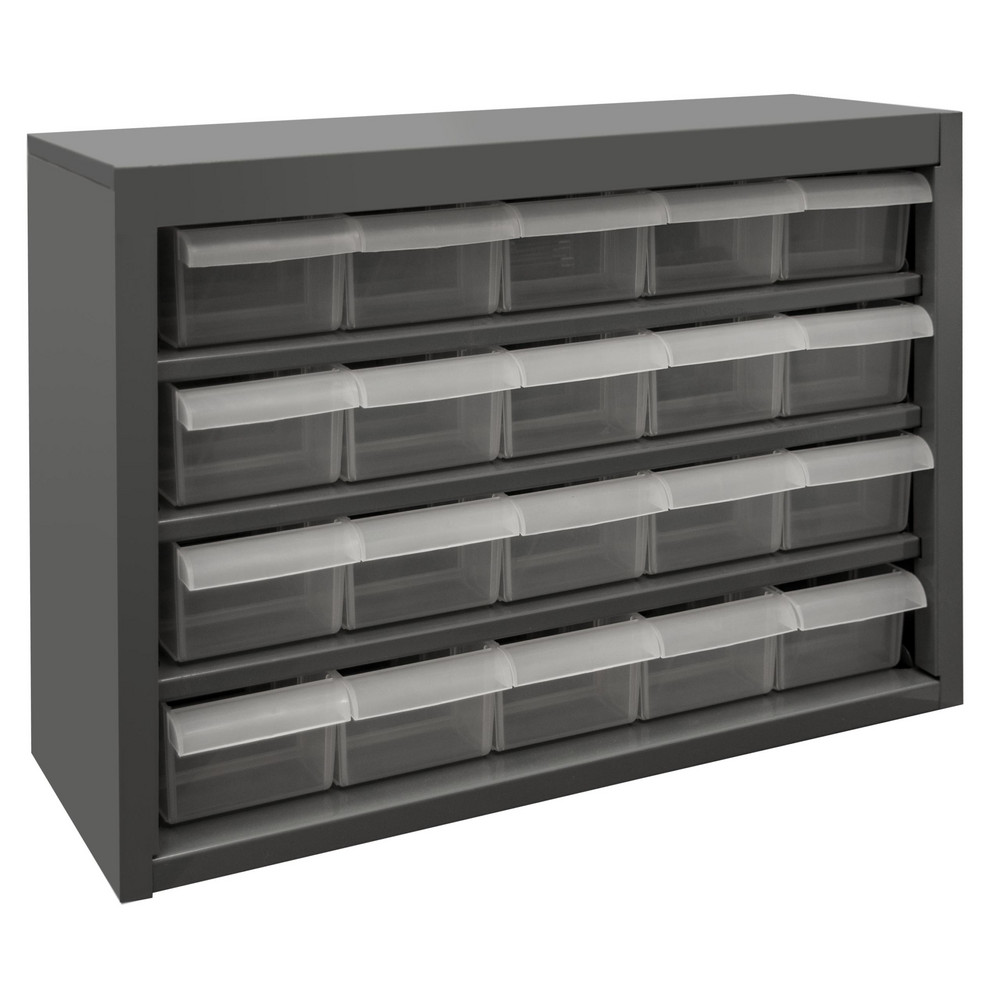 20 Drawer, Small Parts Steel Storage Cabinet w/Plastic Drawers - 6-3/8" Deep x 16-3/4" Wide x 12" High