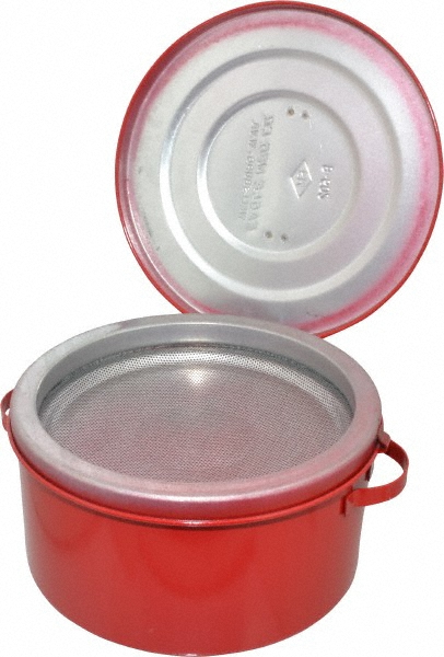2 Quart Capacity, Coated Steel, Red Bench Can - 4-1/4" High x 8" Dia, 2-1/2" Dasher Dia
