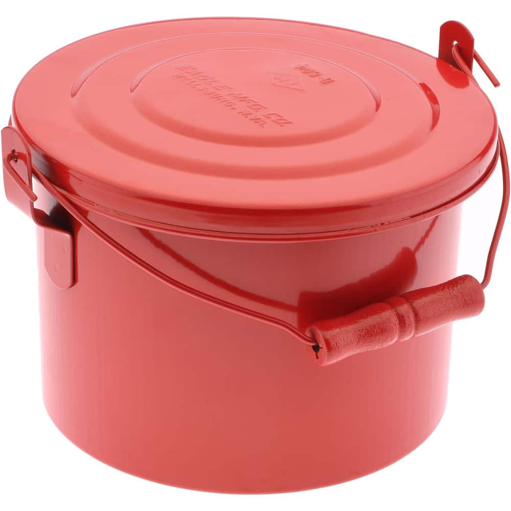 Eagle B604 4 Quart Capacity, Coated Steel, Red Bench Can 