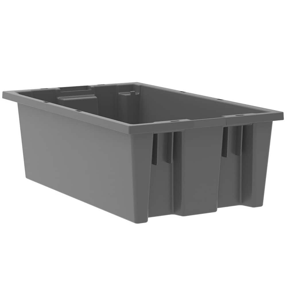 AKRO-MILS 35180 GREY Polyethylene Storage Tote: 45 lb Capacity 