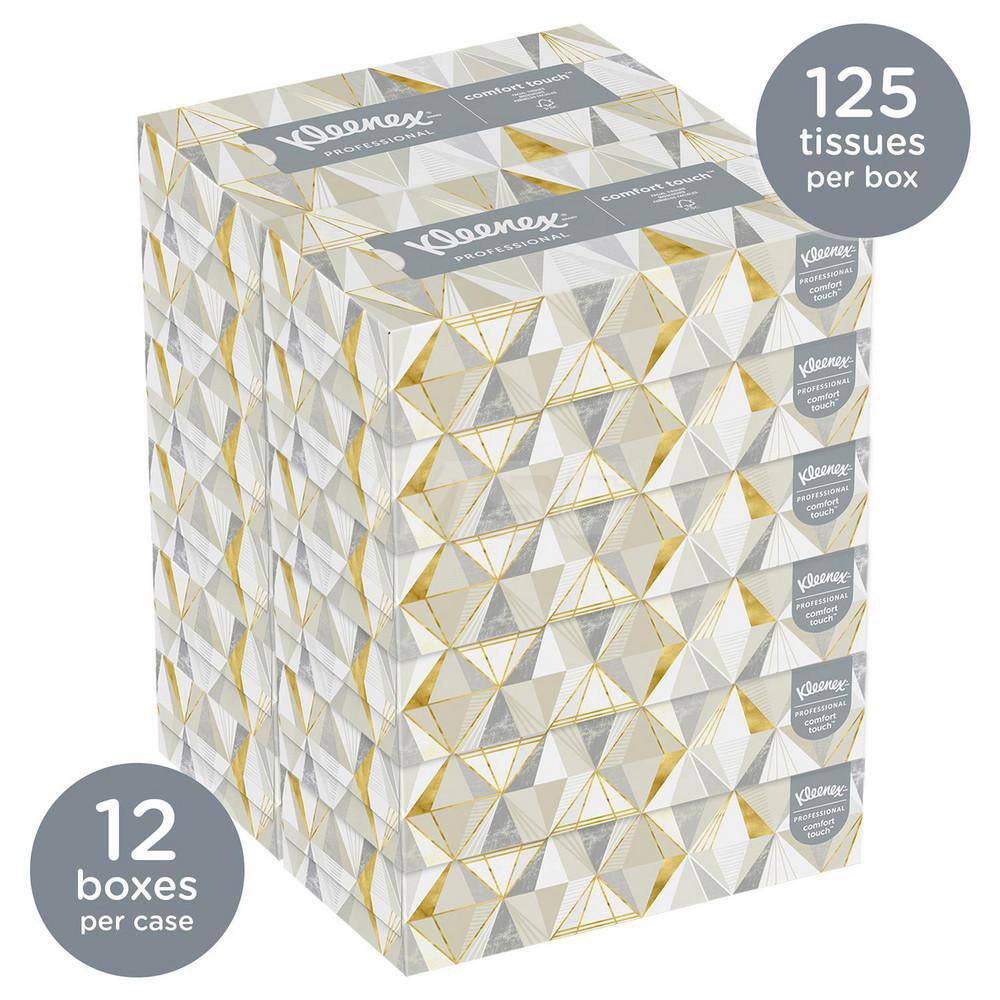 Kleenex Professional Facial Tissue 12 Boxes Flat Tissue Boxes 125 Tissues 