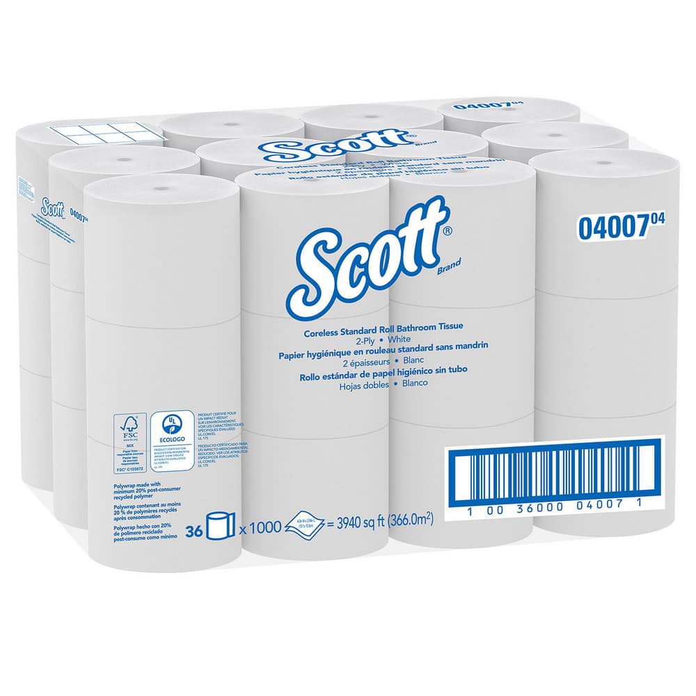 Scott Essential Coreless Toilet Paper (04007), 2-ply Standard Rolls