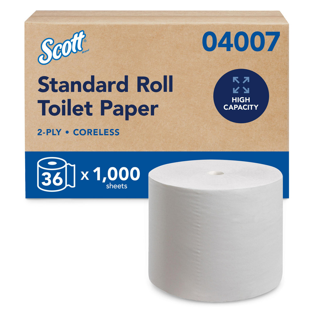 Scott Essential Coreless Toilet Paper (04007), 2-ply Standard Rolls