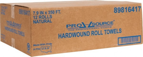 12 Qty 350 ' Hard Roll of 1 Ply Natural Paper Towels