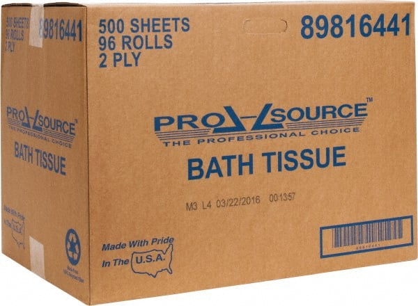 PRO-SOURCE 89816441 96 Qty 500 Sheet 150 Roll Length Standard Roll Toilet Tissue 
