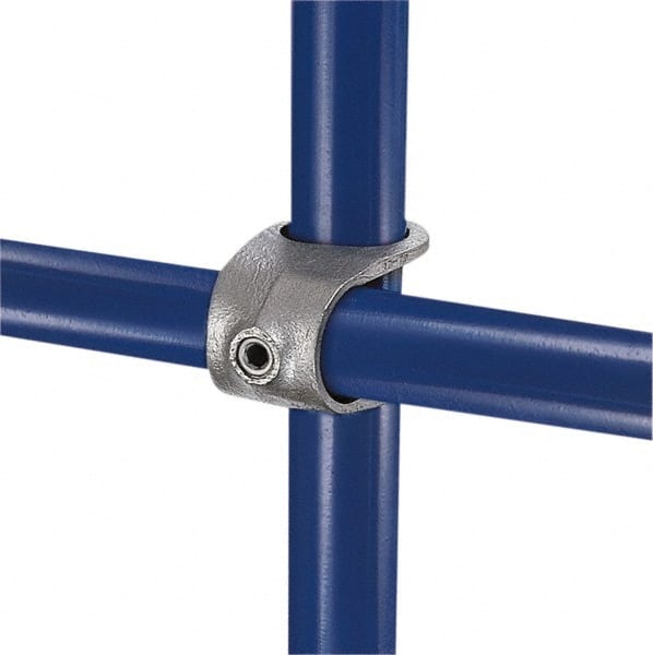Kee 17-5 3/4" Pipe, Clamp-On Crossover, Malleable Iron Cross Pipe Rail Fitting 