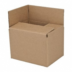 Corrugated Shipping Box: 8" Long, 6" Wide, 6" High - Brown, 65 lb Capacity