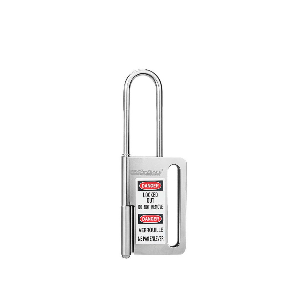 Lockout Hasps; Hasp Type: Fold-Over with Slot ; Jaw Type: Single ; Maximum Number of Padlocks: 8 ; Largest Inside Jaw Diameter (Decimal Inch): 1 ; Material: Stainless Steel ; Smallest Inside Jaw Diameter (Decimal Inch): 1